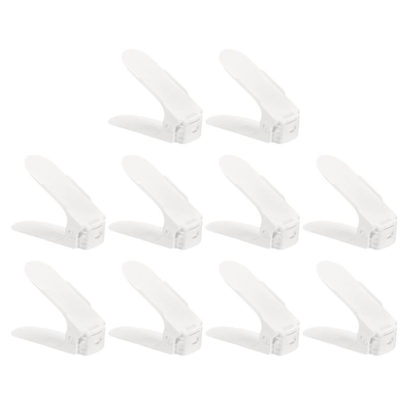 Shoe Slots Organizer 255x95x200mm Adjustable Double Layer Rack Pack of 20, White