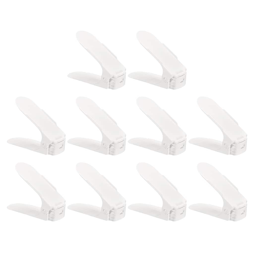 Shoe Slots Organizer 255x95x200mm Adjustable Double Layer Rack Pack of 20, White