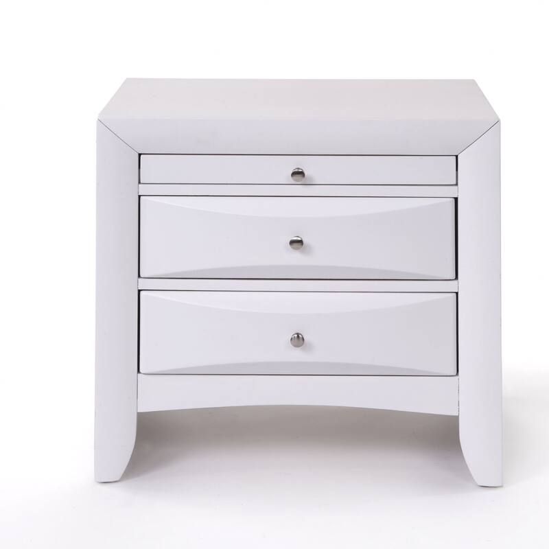 25" Dark Brown Three Drawer Nightstand