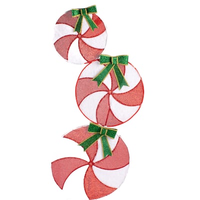 Christmas 6 ft. Lighted Peppermint Candy Nested Lawn Decoration