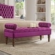 preview thumbnail 14 of 23, Velvet Long Bed Bench for Bedroom,Upholstered Window Bench with Tufted Button,Entryway Bench,Bolster Bench for Living Room Violet
