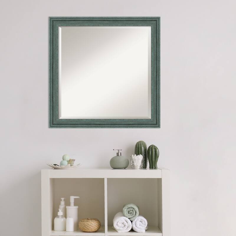 Upcycled Beveled Wood Framed Bathroom Vanity Wall Mirror