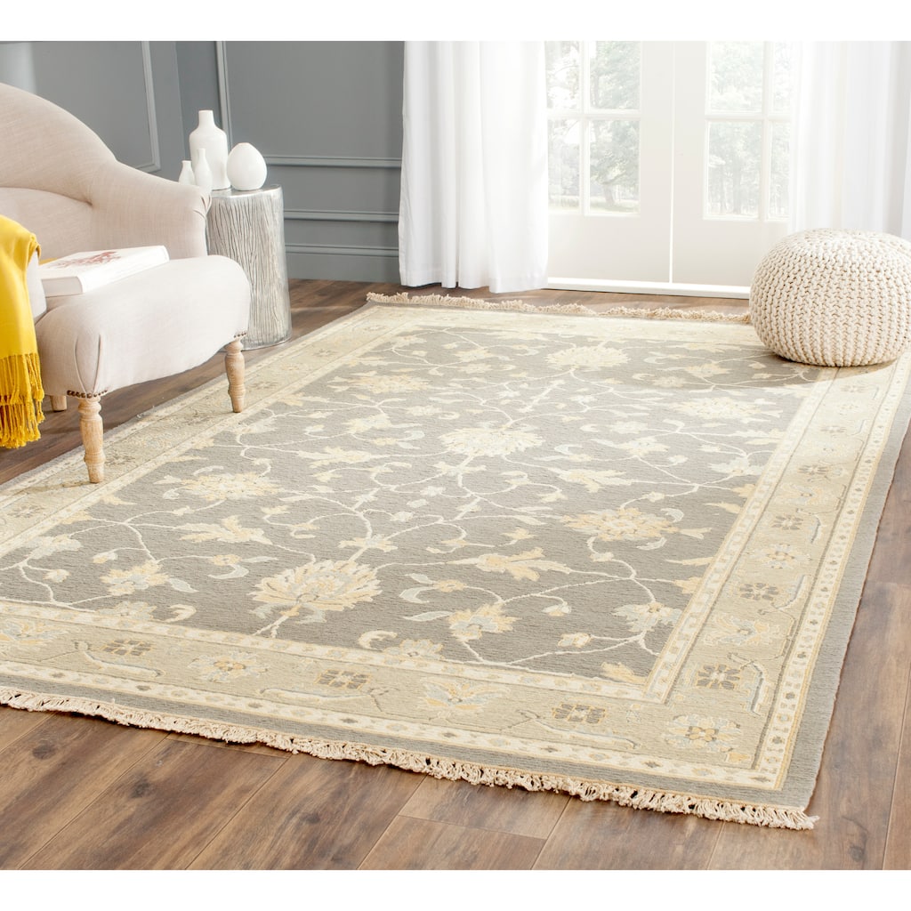 Sumak Flatweave Heirloom Grey Wool Rug (9' x 12')