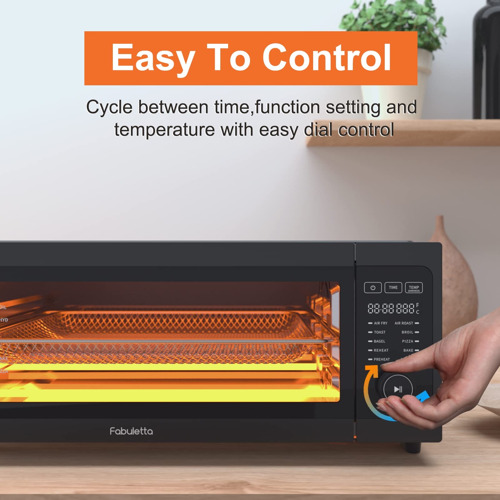 Air Fryer Toaster Oven Combo Countertop Convection Oven Air Fryer Oven Fit 12 Pizza 9 Slices Toast Dehydrate Reheat Pizza Black
