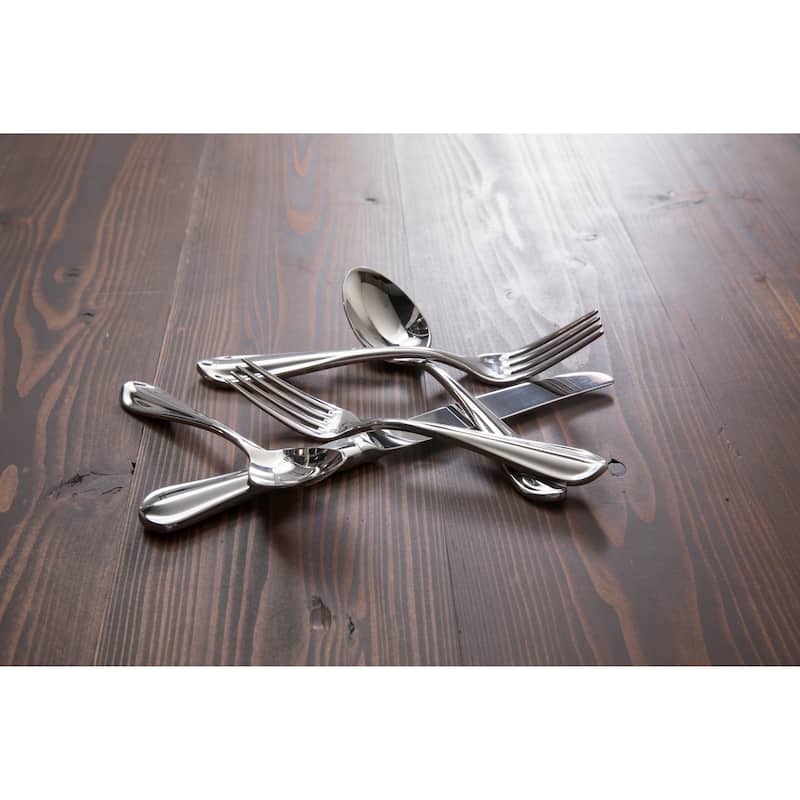 Fortessa Forge 18/10 Stainless Steel, 5PC Flatware Set (Service for 1), Silver - 5 Piece Set