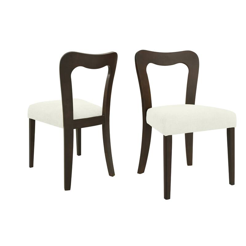 Dining Chairs Set of 2, Fabric Upholstered Dining Room Chairs Kitchen Side Chairs with Padded Seat and Open Back