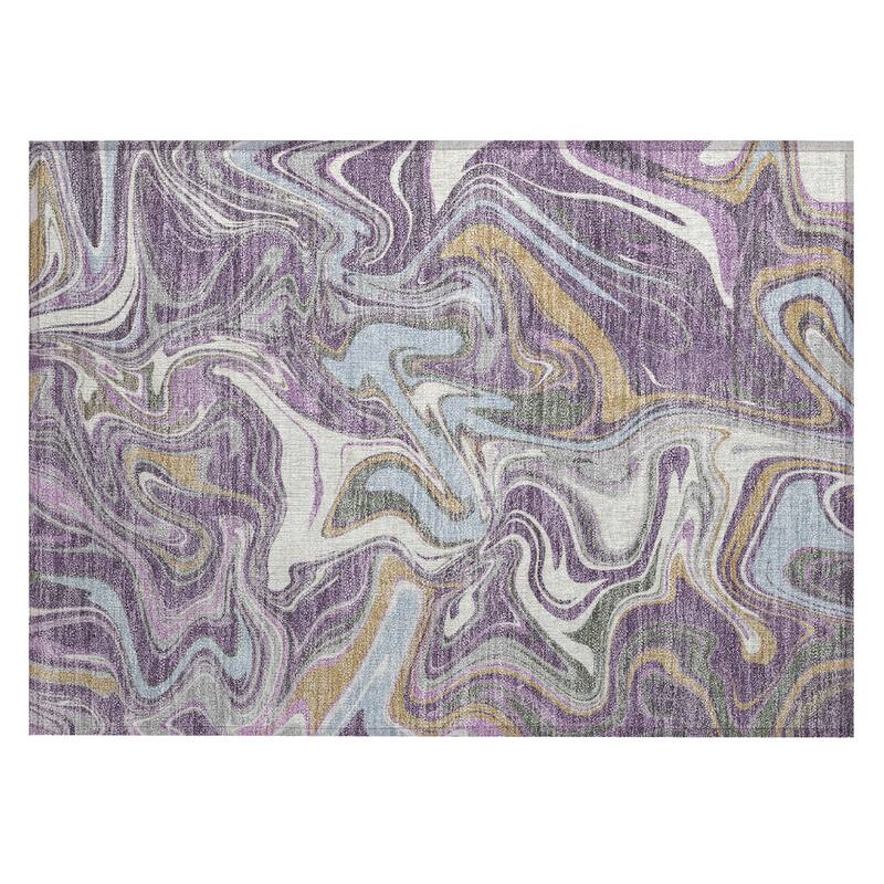 Machine Washable Indoor/ Outdoor Contemproary Fusion Chantille Rug