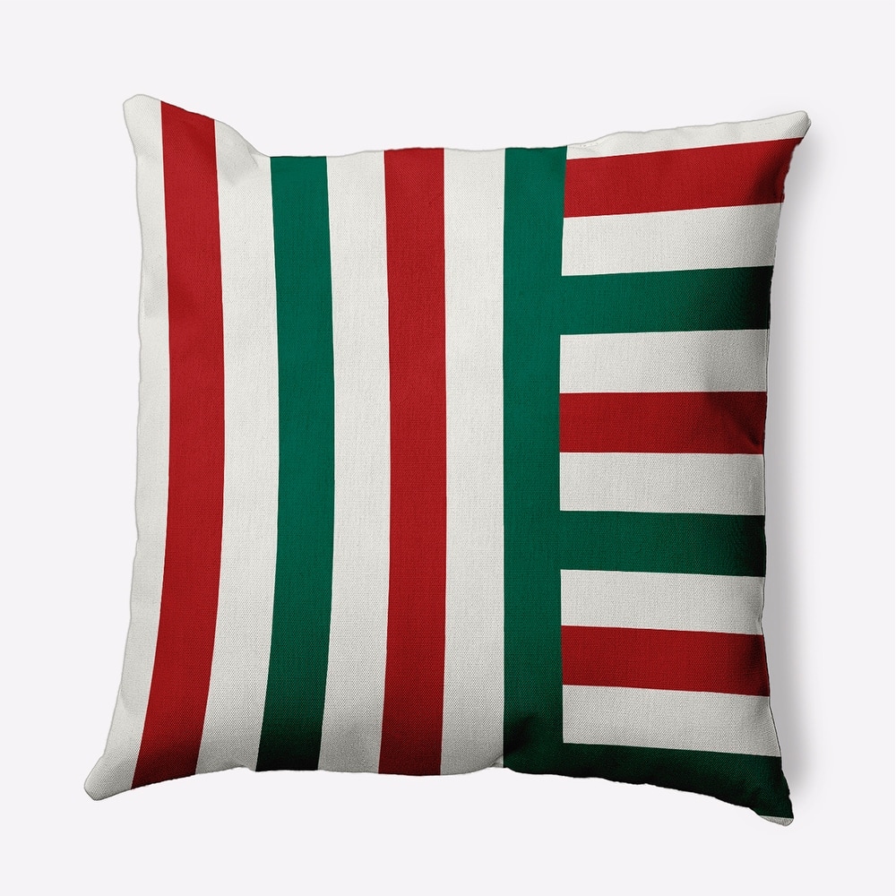 Christmas Stripes Accent Pillow