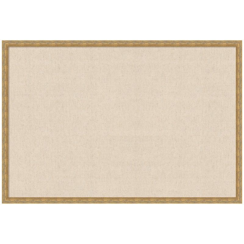 Kate and Laurel Pinboard Neutral Linen - 38x26 - Mila Dark Gold