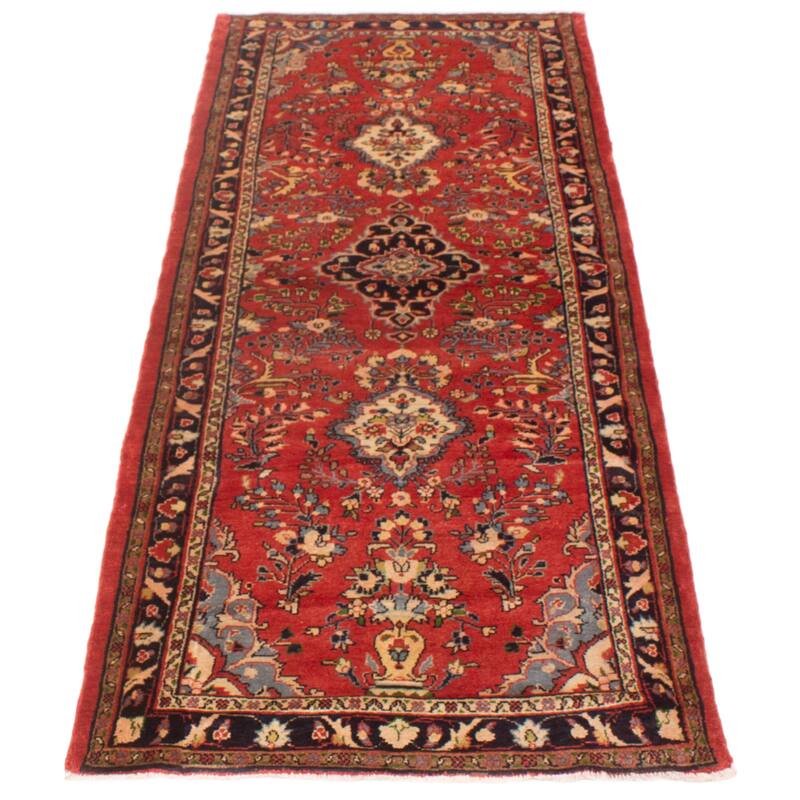 ECARPETGALLERY Hand-knotted Andelz Red Wool Rug - 3'3 x 8'11