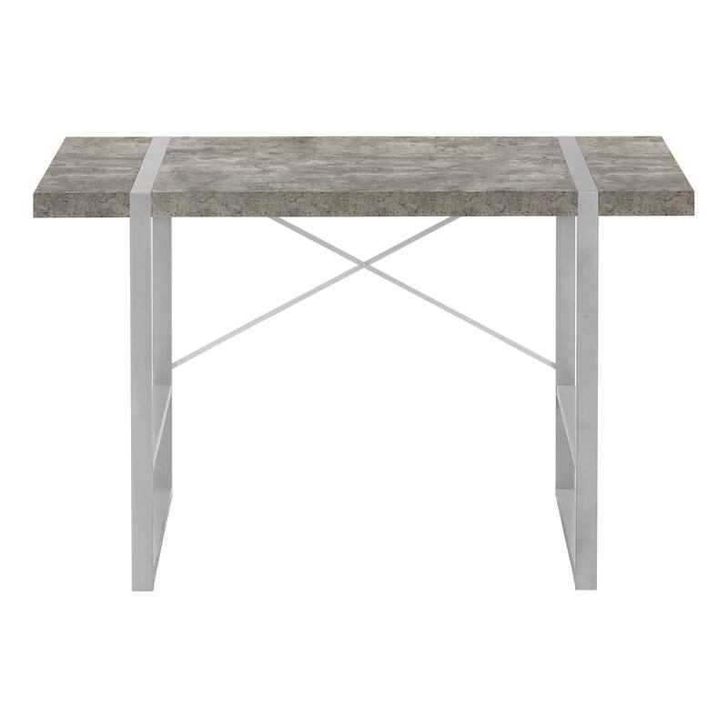 Computer Desk, Home Office, Laptop, 48"l, Work, Grey Concrete Laminate, Grey Metal, Contemporary, Modern