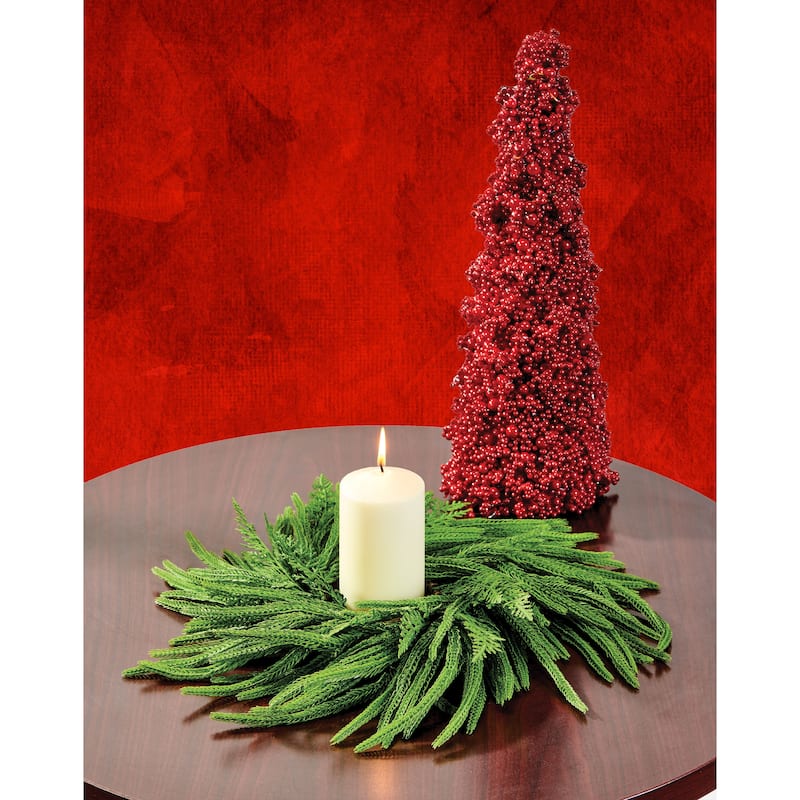 20" Artificial Christmas Cedar Centerpiece Wreath - 20