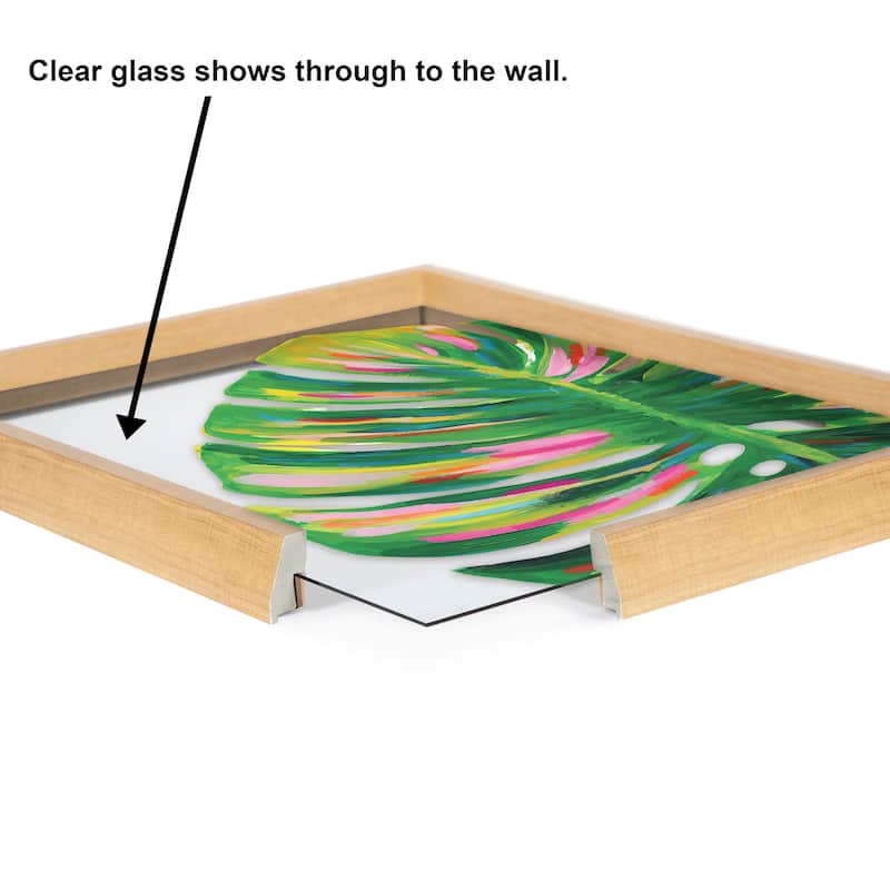 Kate and Laurel Blake Monstera Framed Printed Glass by Jessi Raulet