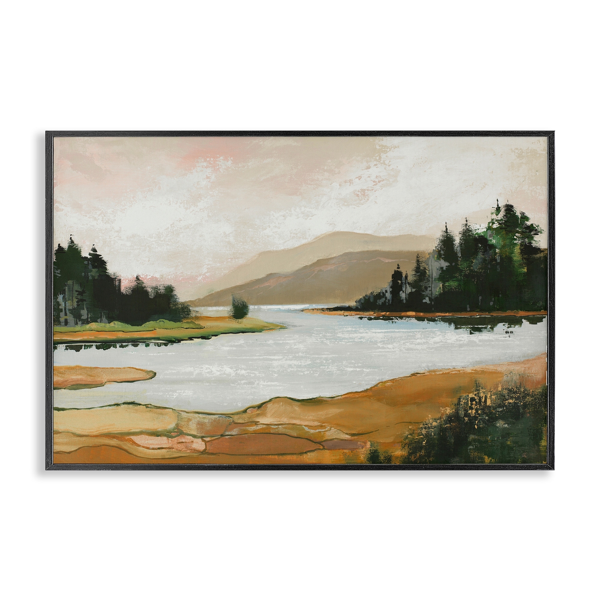 Stupell Relaxing Valley Lake Framed Giclee Art Design By Max Maxx