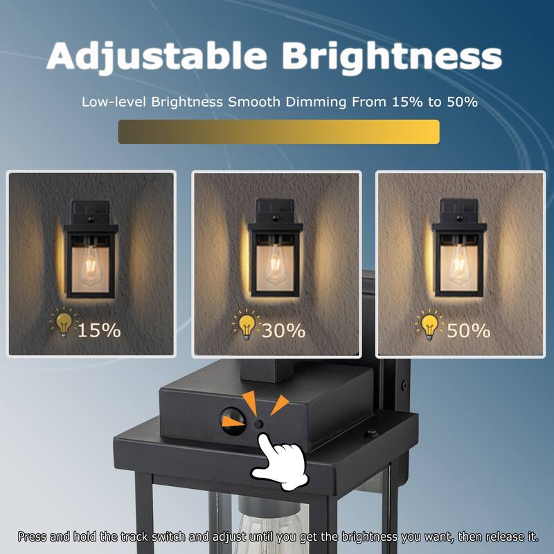 Motion Sensor Outdoor Wall Lantern with Clear Glass