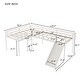 preview thumbnail 5 of 7, L-Shaped Twin Loft Bed with Ladder & Slide for 2 Kids, Solid Pine Loft Bedframe with Safety Guardrail & Under Bed Storage Space