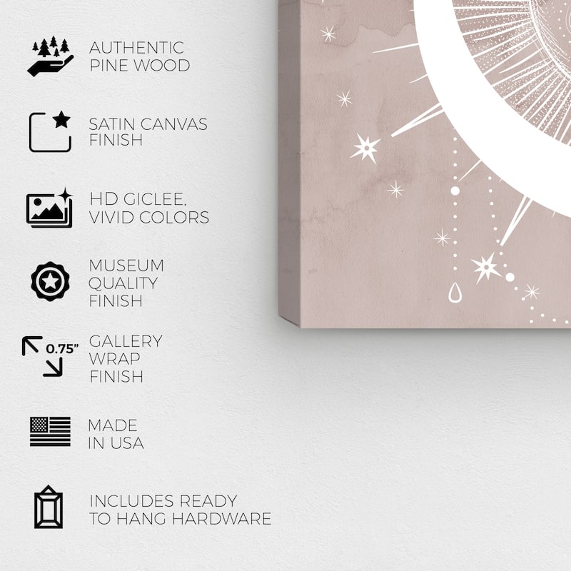Wynwood Studio Prints Astronomy and Space Sunrise White and Taupe Modern & Contemporary Wall Art Canvas Print