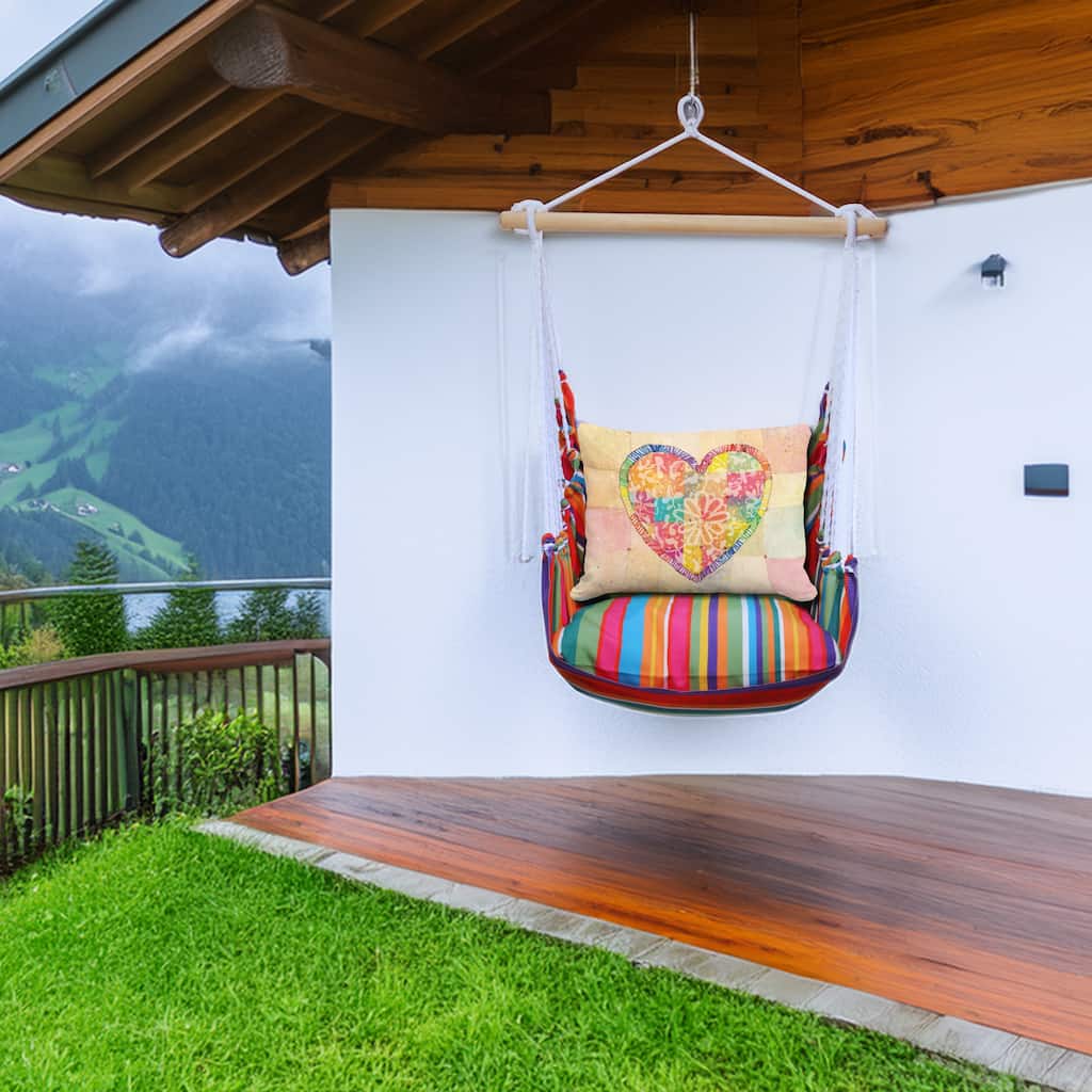 Magnolia Casual Swing Set 4 piece - Le Jardin Stripe w/ Colorful Heart