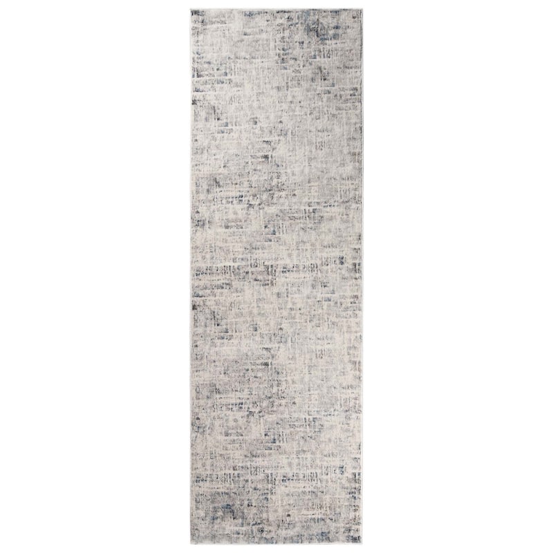 Superior Acer Distressed Abstract Modern Indoor Runner or Area Rug - 2' 7" x 8' - Blue