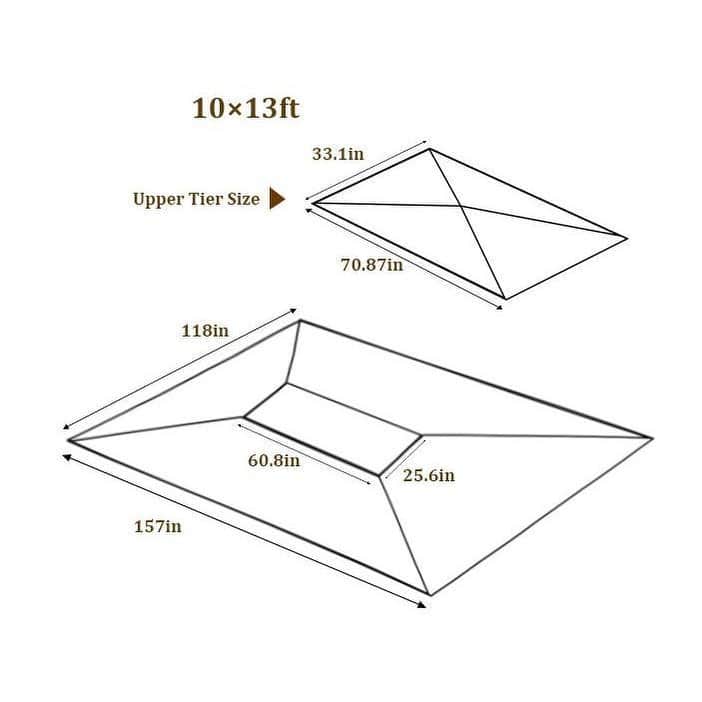 13 10 Ft Patio Double Roof Gazebo Replacement Canopy Top Fabric