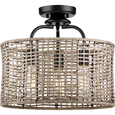Progress Lighting Lavelle 3 Light 16" Wide Semi-Flush Drum Ceiling