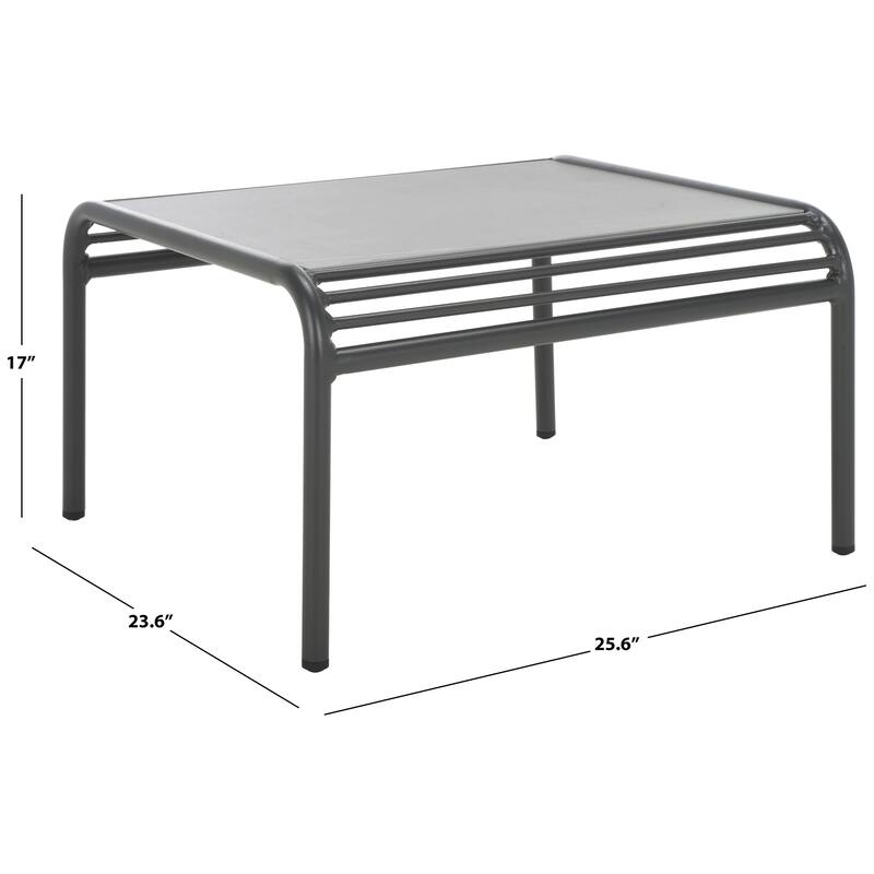 SAFAVIEH Outdoor Patio Furniture Core Sintered Stone Coffee Table, Fully Assembled - 26"W x 24"D x 17"H