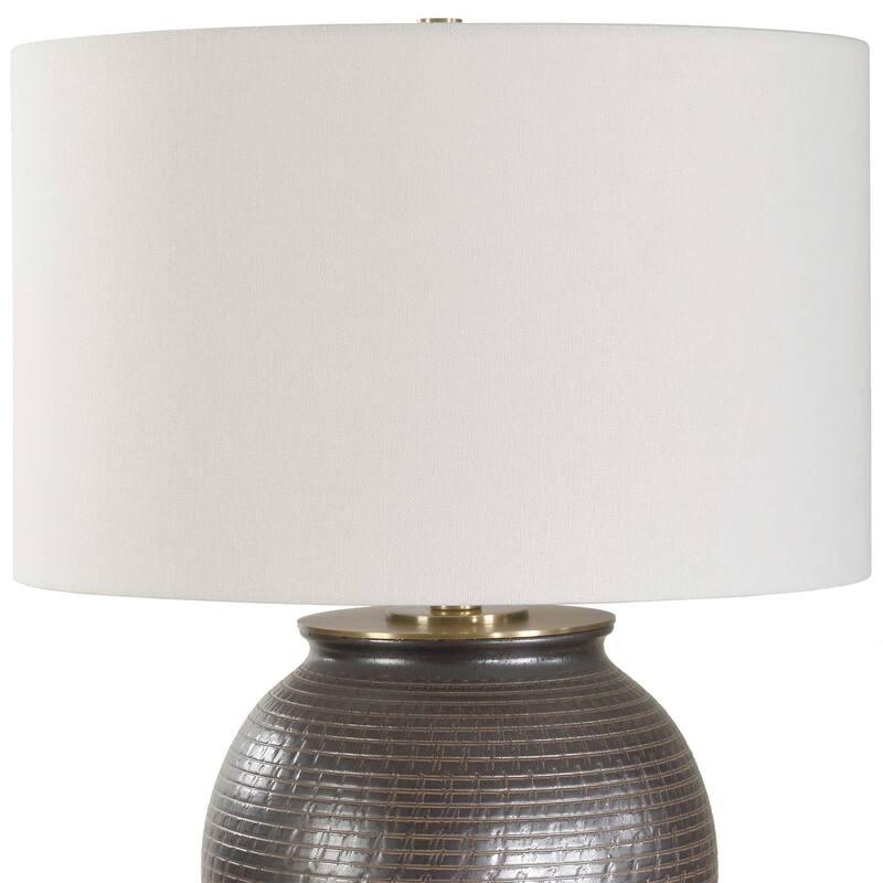 Uttermost Hawkins Bronze Ribbed Table Lamp - N/A