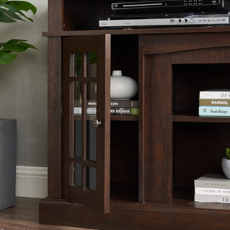 Espresso Modern Entertainment Center TV Media Stand Spacious Storage for TVs up to 65"