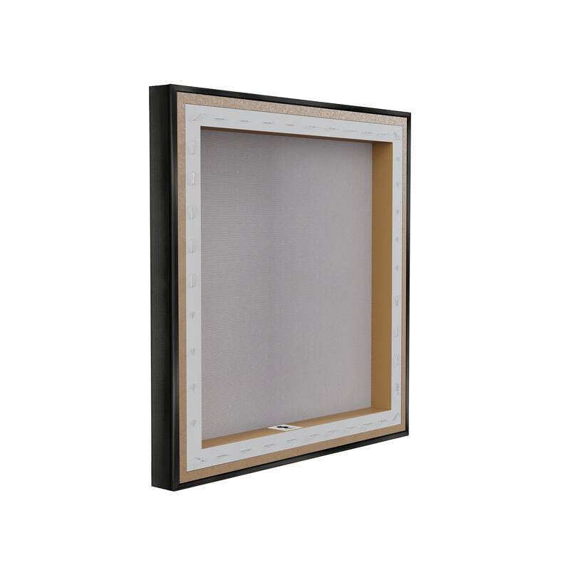 Stupell Folk Flowers in Heart Pattern Framed Floater Canvas Wall Art Design By Sazerelli Designs
