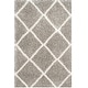preview thumbnail 28 of 161, SAFAVIEH Hudson Shag Estella Diamond Trellis 2-inch Thick Rug 4' x 6' - Grey/Ivory