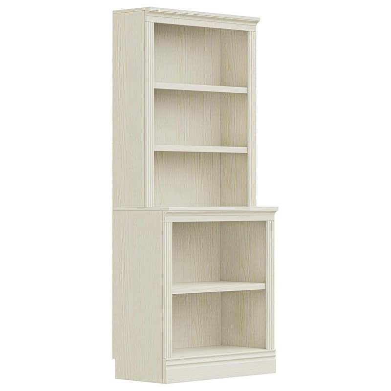 VAUXHILL & CO. Halston Multi-Depth Bookcase, Adjustable Shelving Unit, Cream - 72.75