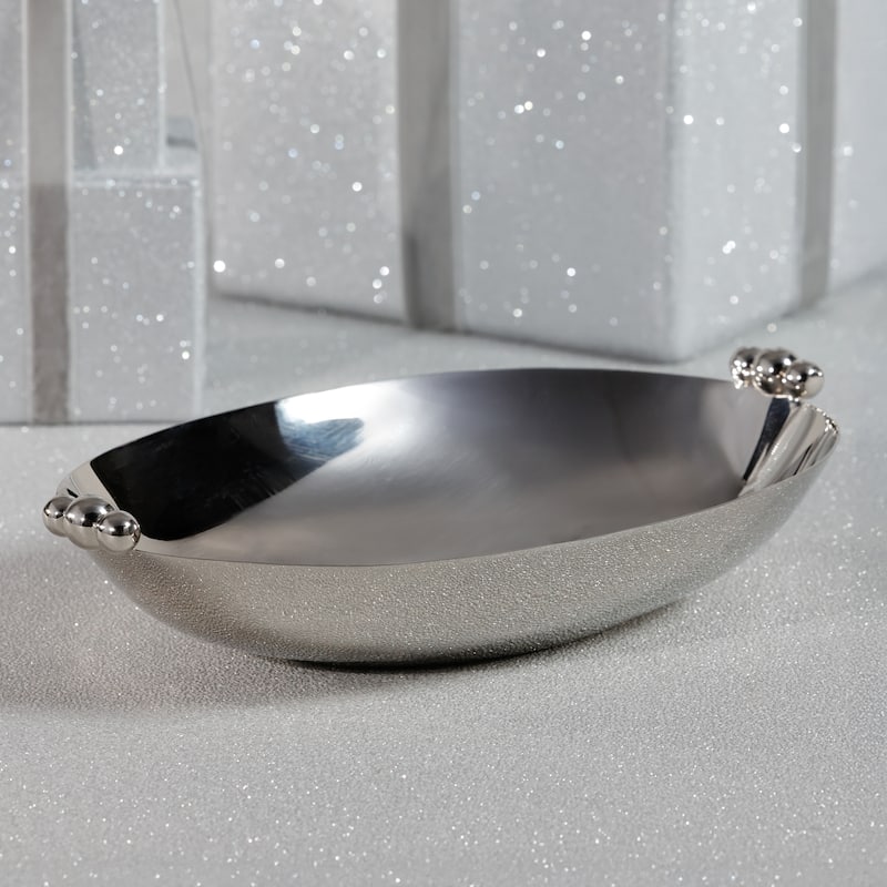 Lucente Polished Oval Metal Serving Bowls