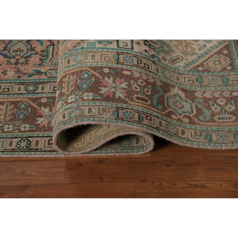 Pink Vintage Tabriz Persian Area Rug Handmade Wool Carpet - 6'4" x 9'7"