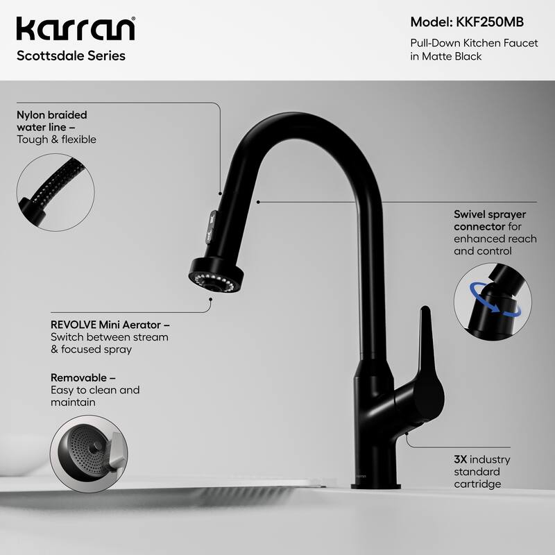 Karran Scottsdale Single-Handle Pull-Down Sprayer Kitchen Faucet