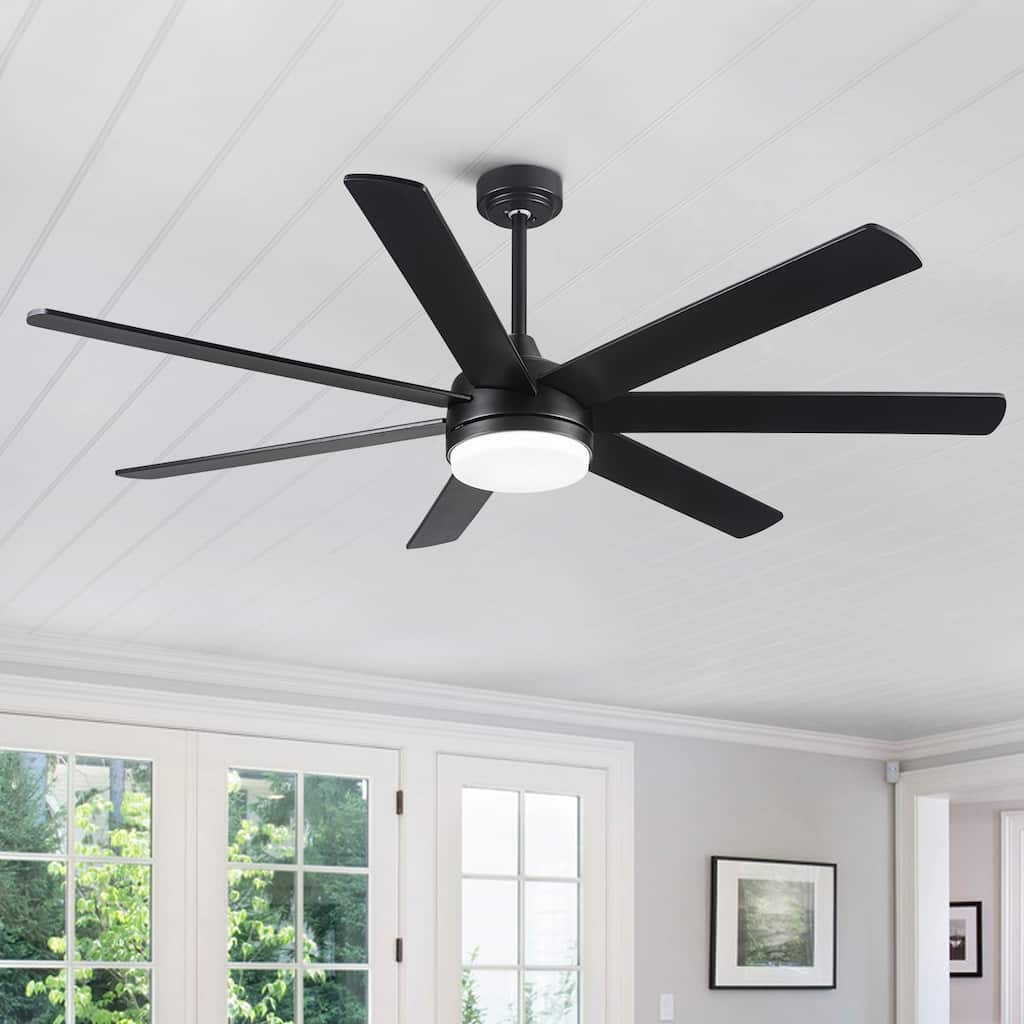 YUHAO 72 In. Farmhouse Wooden Ceiling Fan With Reversible Blades and Remote Control