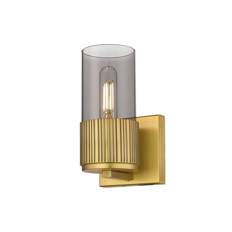 Innovations Lighting 428-1W-7-5 Bolivar Sconce Bolivar 7" Tall Wall - Brushed Brass / Plated Smoke
