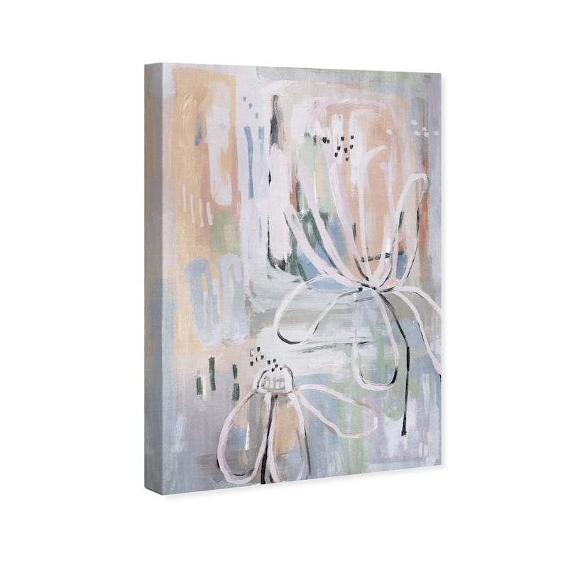 Wynwood Studio Canvas Abstract Floral Pastel Shower Gray and Modern & Contemporary Wall Art Canvas Print