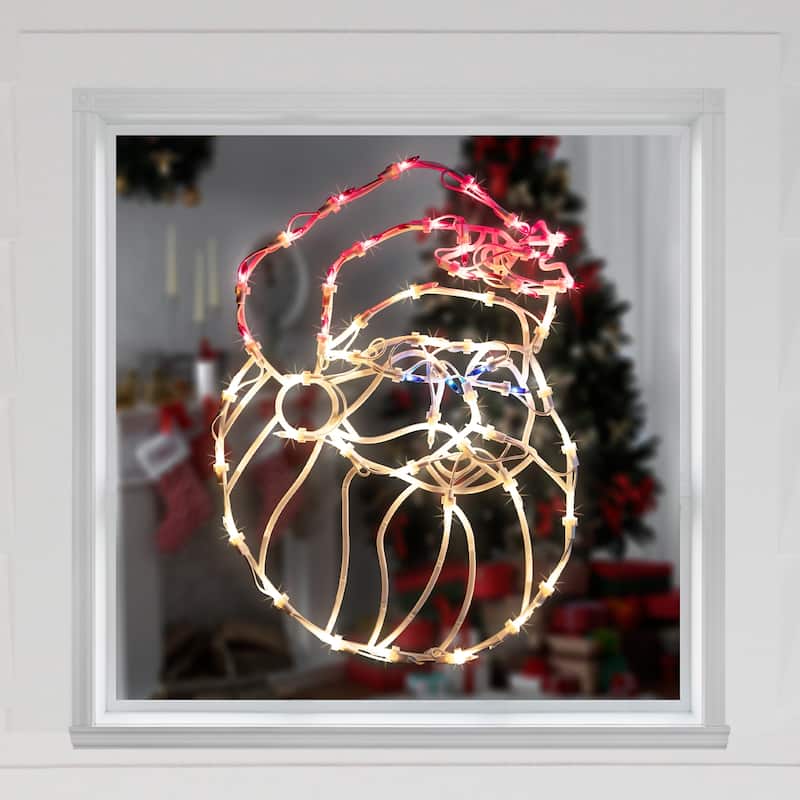 Lighted Santa Claus Christmas Window Decoration - 18"