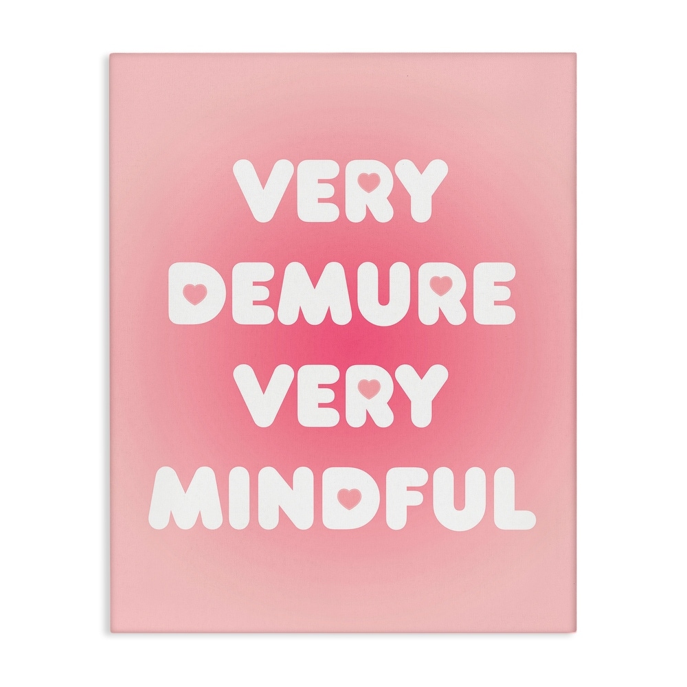 Stupell Trendy Pink Demure & Mindful Canvas Wall Art Design By Lil' Rue