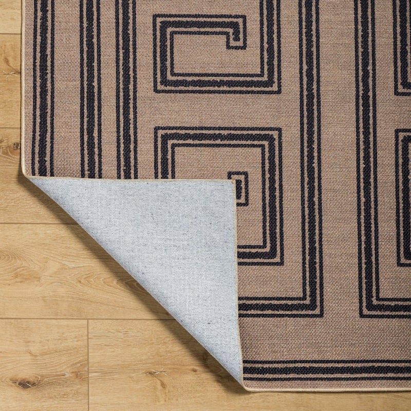 Livabliss Bohemian & Eclectic Ez Jute Graphic Washable Area Rug