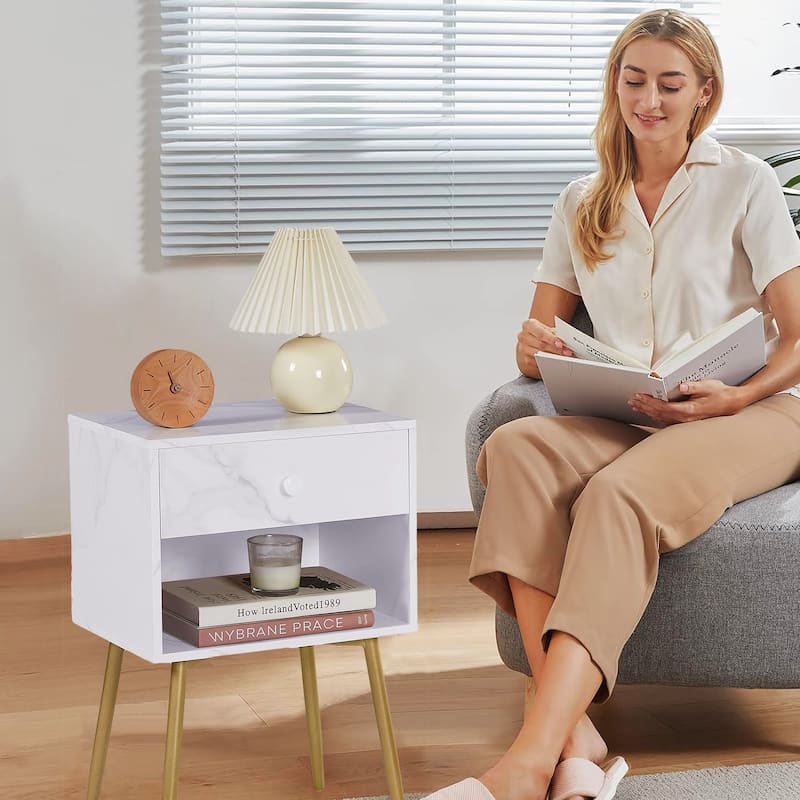 VECELO Upholstered Bedroom Set Upholstered Bed Frame with Nightstand Set of 2