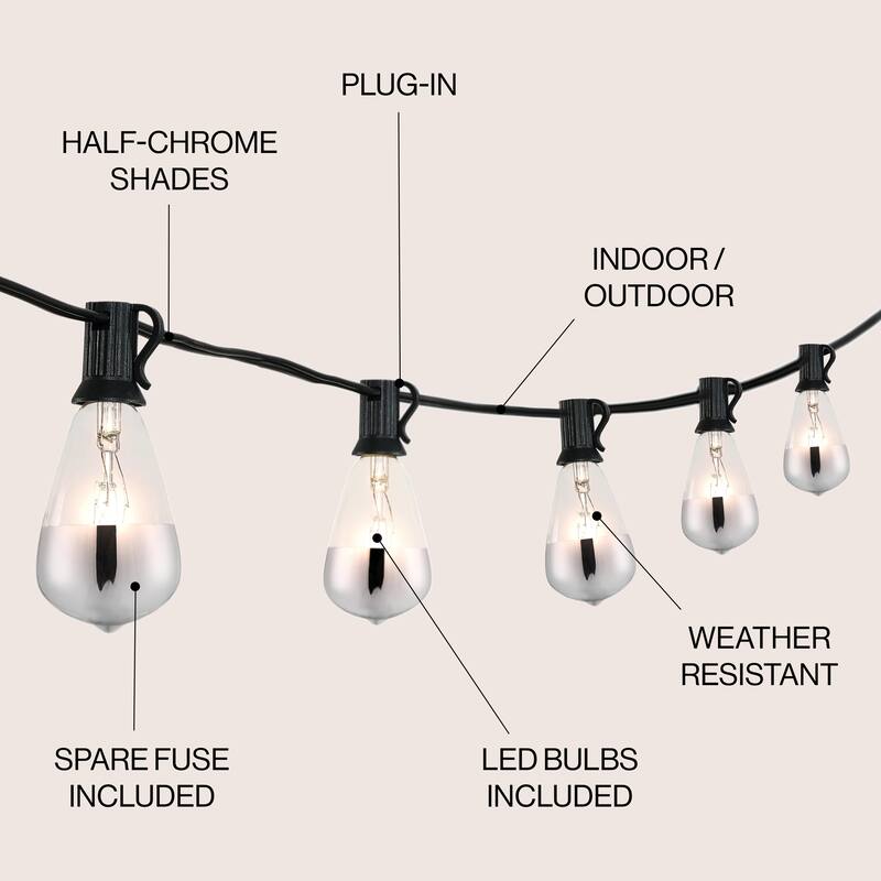 JONATHAN Y 10 ft C7 String Lights - 10-Light, Indoor/Outdoor - 10-Light