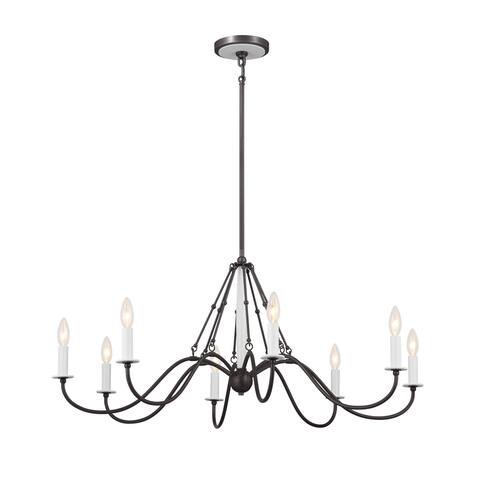 Kichler Lighting Freesia 38 inch 8-Light Chandelier Anvil Iron with White Accents