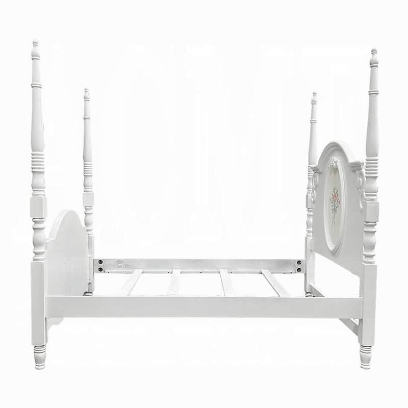Auri Full Size 4 Poster Princess Bed, Classic Arch Headboard, White