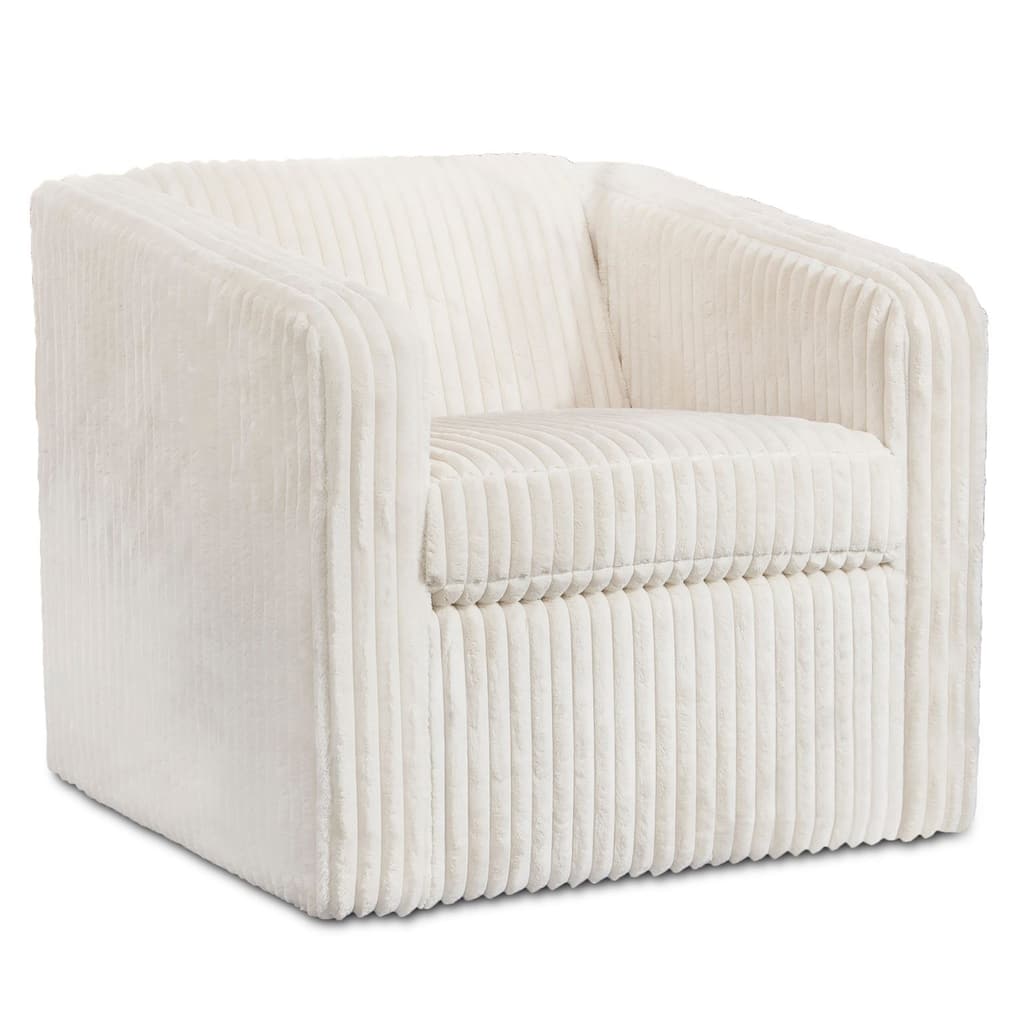 Harp & Finial - Sandoval Swivel Chair - Mega Ivory On Hardwood Frame