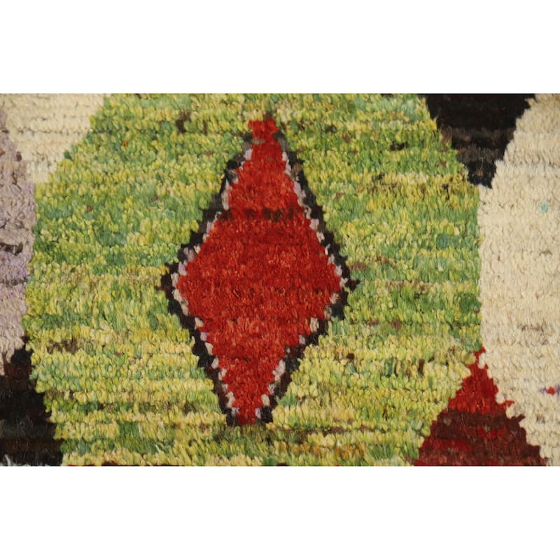 Multi-Color Geometric Moroccan Oriental Area Rug Handmade Wool Carpet - 5'7" x 7'7"