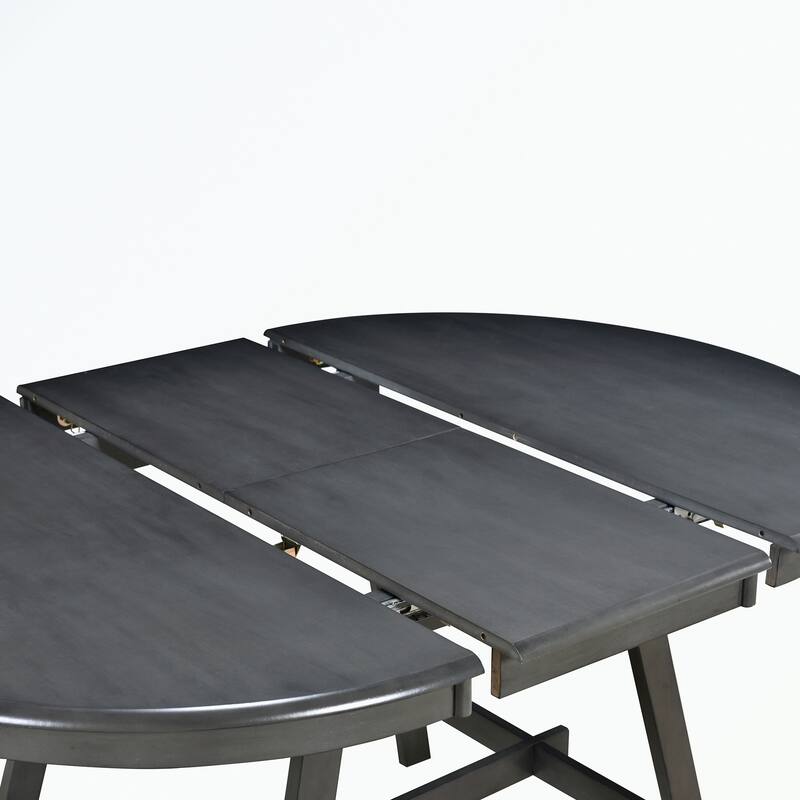 Round Extendable Wood Dining Table