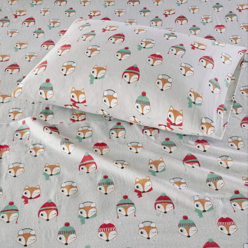 Intelligent Design Cozy Soft Cotton Flannel Printed Sheet Set