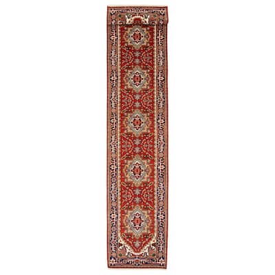 ECARPETGALLERY Hand-knotted Serapi Heritage Red Wool Rug - 2'8 x 18'2