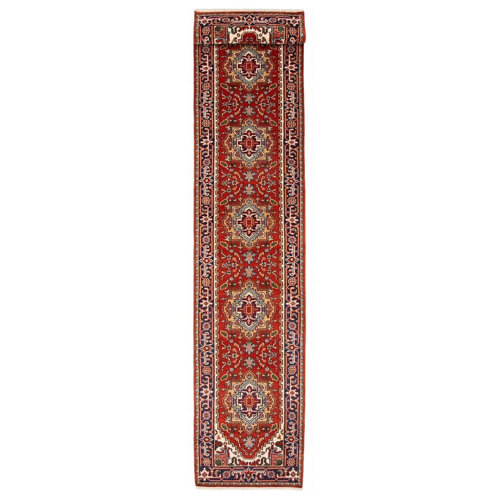 ECARPETGALLERY Hand-knotted Serapi Heritage Red Wool Rug - 2'8 x 18'2
